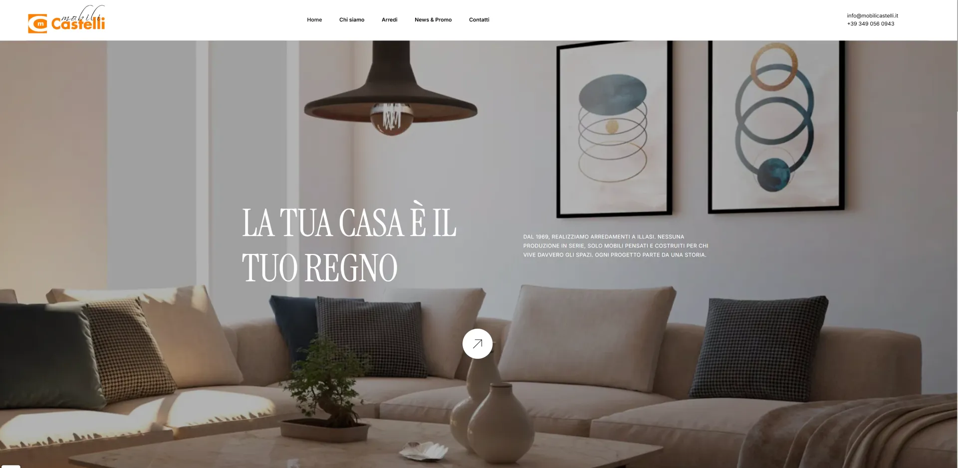 Slider homepage nuovo sito Mobili Castelli con arredamento su misura a Illasi Verona