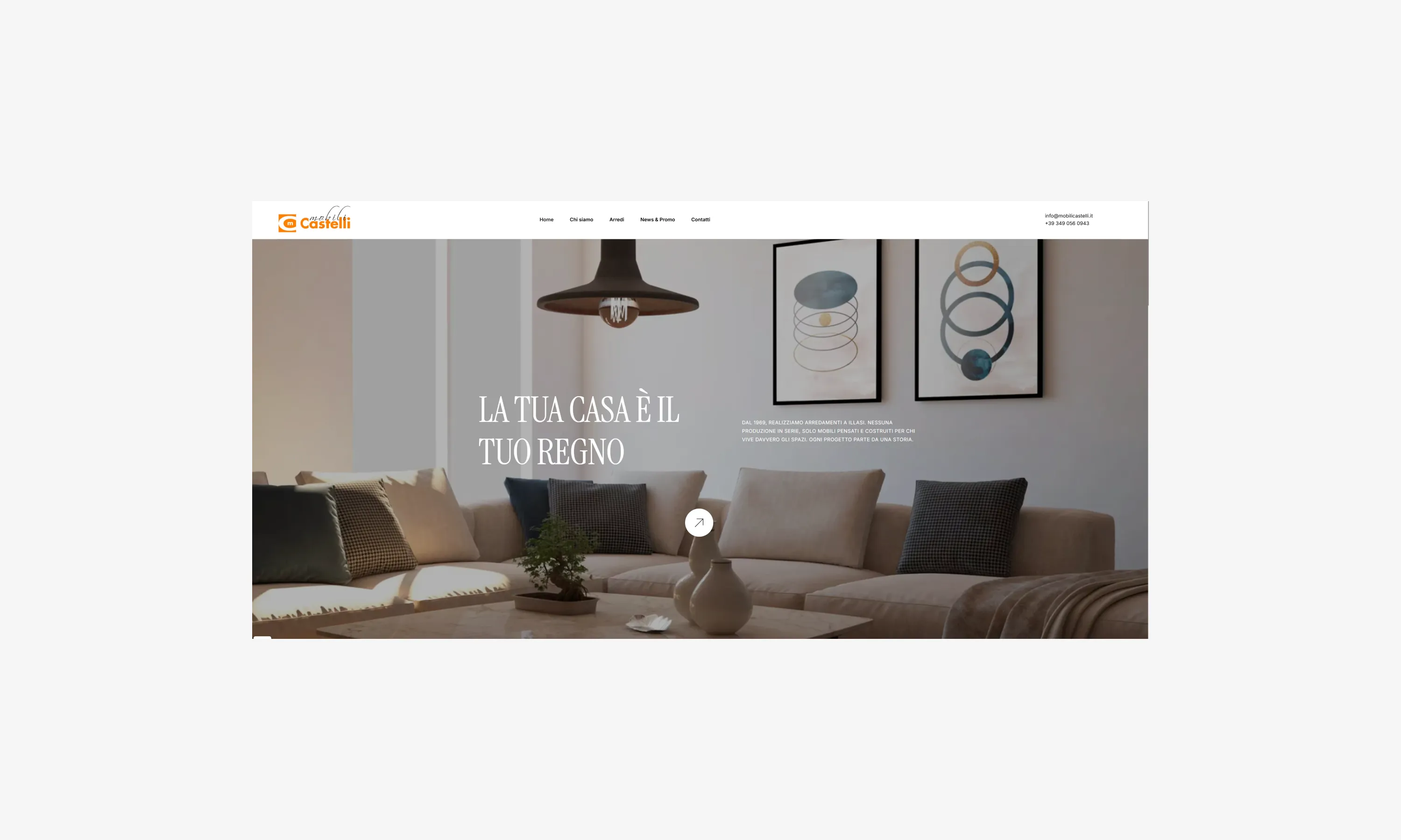 Slider homepage nuovo sito Mobili Castelli con arredamento su misura a Illasi Verona